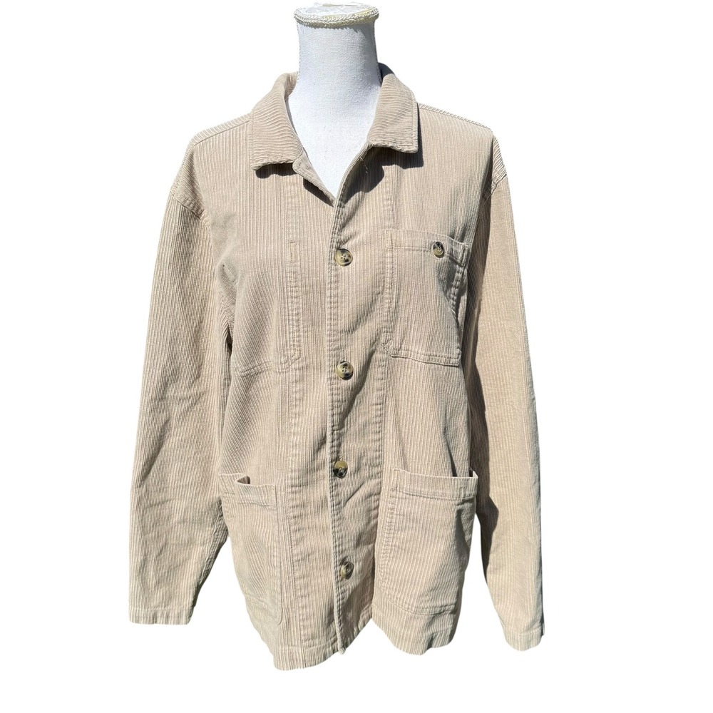 Marine Layer Beige Corduroy Shirt Jacket